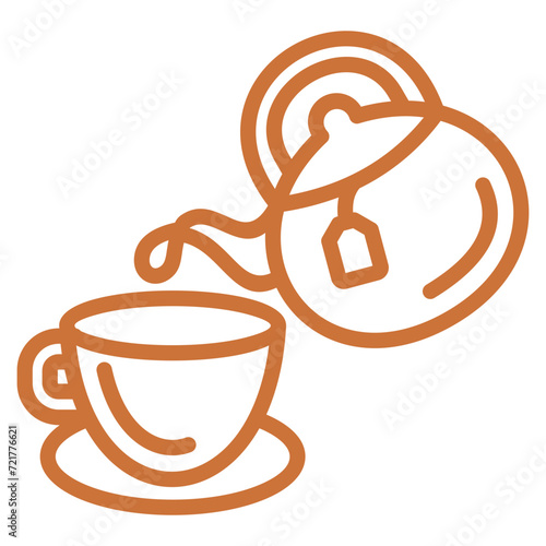 Teapot Cup Icon Element For Design