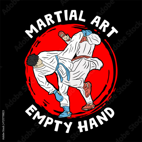 illustration karate logo design t shirt poster vector 