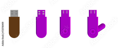 usb flash driver icon sets. Simple glyph, flat vector of Technology icons for UI and UX, website or mobile application on white background. banner, cover, poster, flyer, brochure. vector illustration