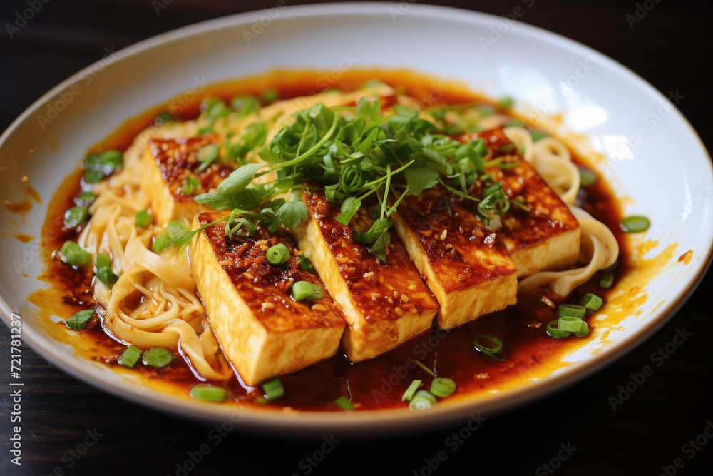 Fired noodles with tofu Fired noodles with tofu