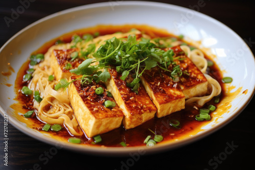 Fired noodles with tofu