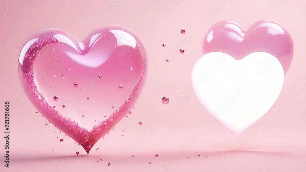 Romantic Pink Hearts Vector Design for Valentine's Day Card with Light Floral Pattern and Nature-inspired Backdrop Romantic Pink Hearts Vector Design for Valentine's Day Card with Light Floral Pattern and Nature-inspired Backdrop