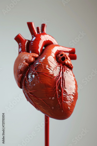 Obraz na płótnie Realistic 3D Heart Model, Generative AI w salonie
