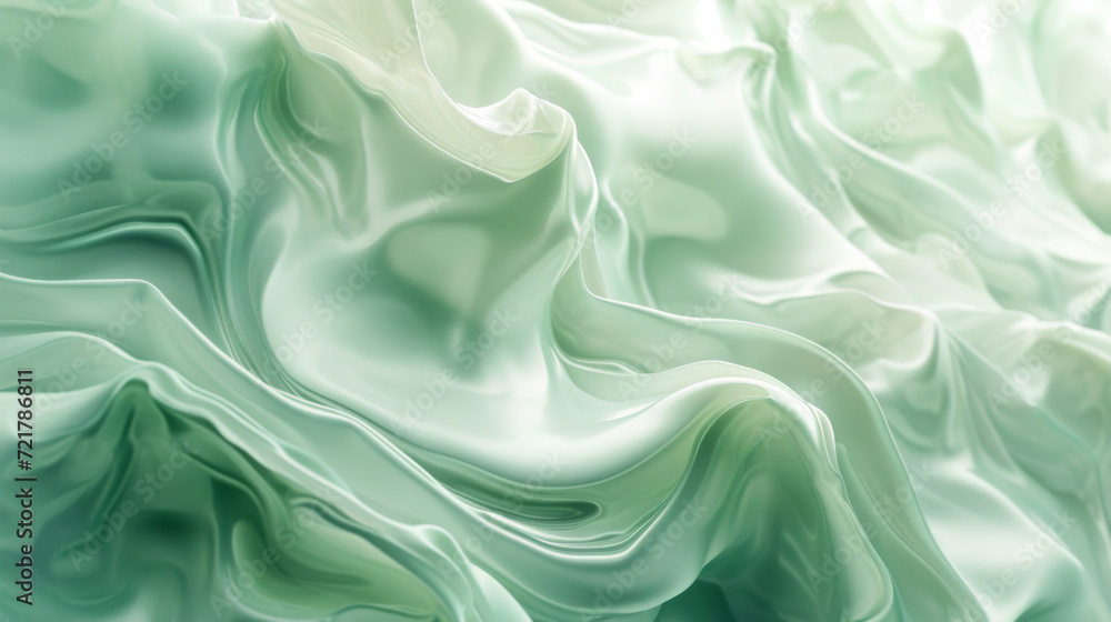 Obraz premium Abstract wavy texture, green and white.