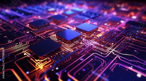 Circuit Cyberspace Design. Technology, Computer, CPU, Processor 