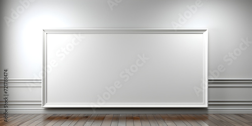 white blank board frame on the wall