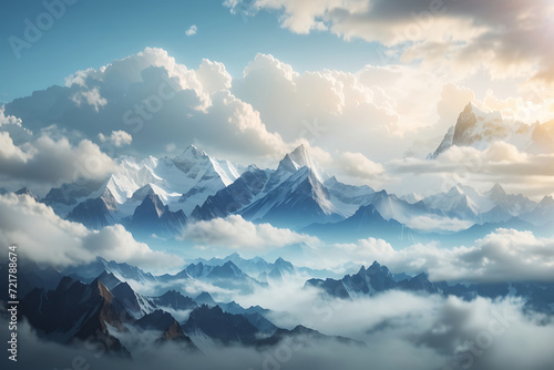 Mountain and Cloudy Sky for background design © HK