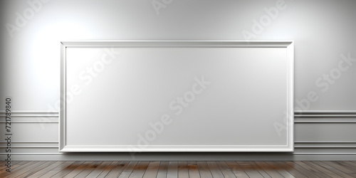 white blank board frame on the wall