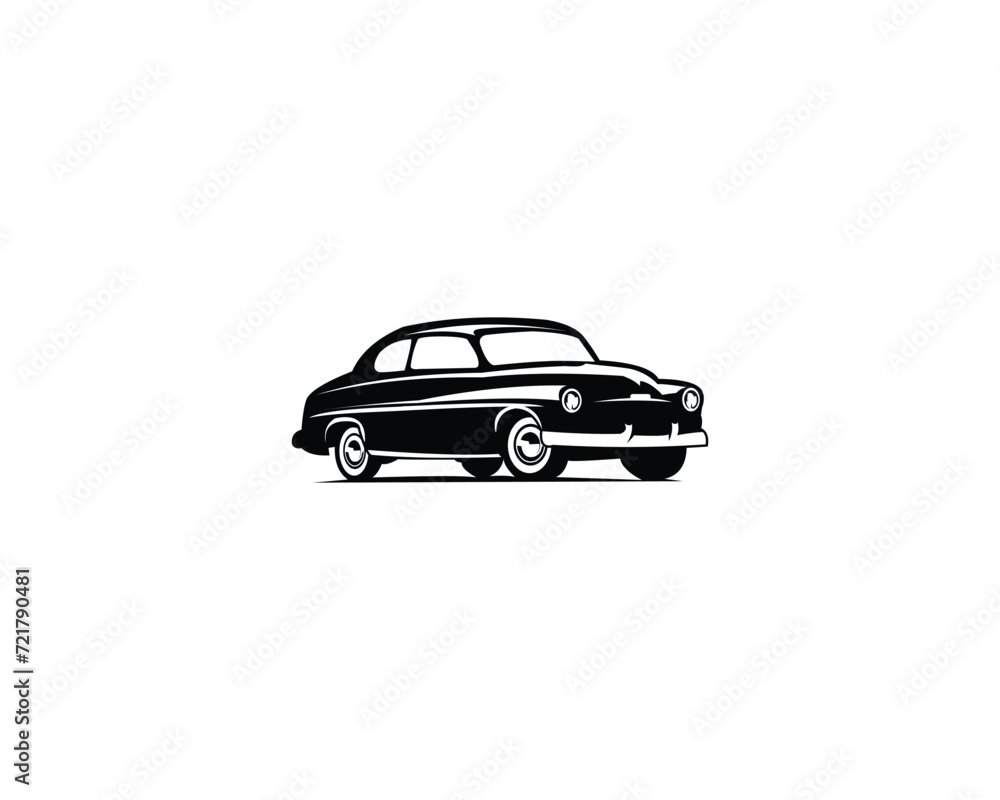 1949 Mercury Coupe car logo design. This logo is suitable for badges, emblems, icons, vintage car industrial design stickers. Also for car restoration, repair and racing.