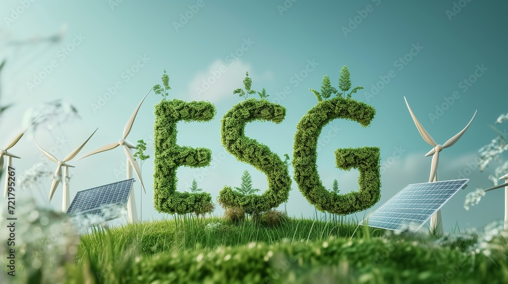 ESG Typography Dynamic 3D typography of the text 'ESG' showcasing the green ESG concept, representing environmental, social, and governance principles for sustainable business practices. ESG Typography Dynamic 3D typography of the text 'ESG' showcasing the green ESG concept, representing environmental, social, and governance principles for sustainable business practices.