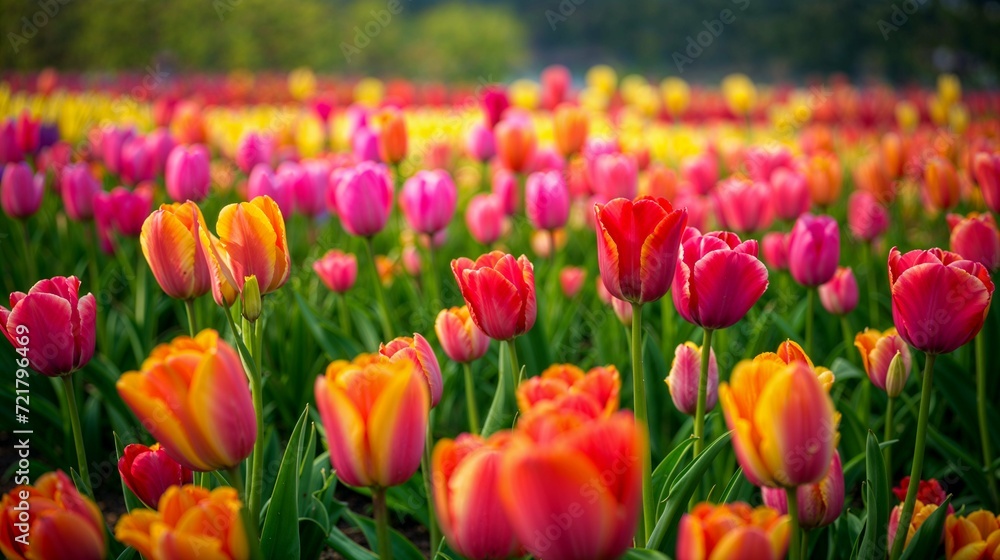 Tulip-filled Beauty in a Colorful Summer Field Tulip-filled Beauty in a Colorful Summer Field