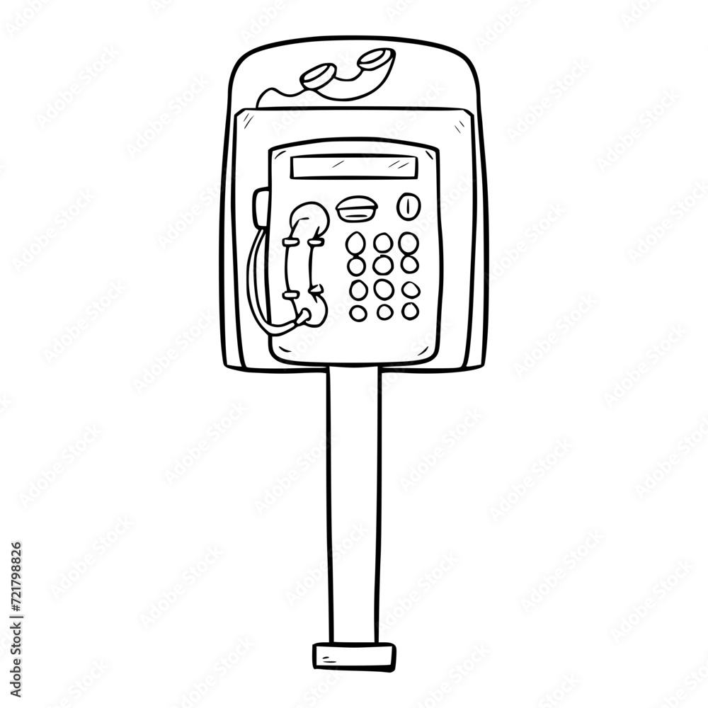 public telephone illustration outline isolated vector