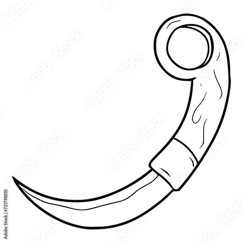 traditional karambit knife illustration outline isolated vector