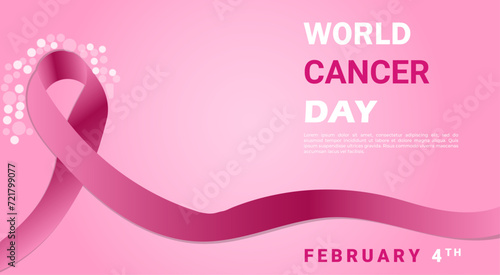 Set of pink color ribbon and purple background world cancer day are breast cancer awareness month cover,banner