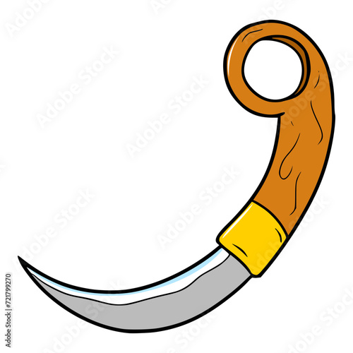 traditional karambit knife illustration isolated vector