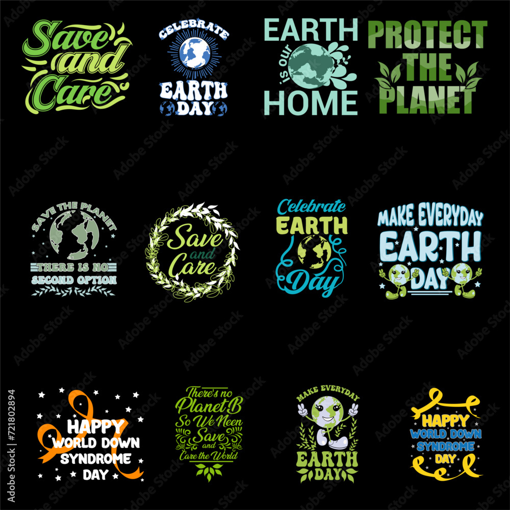 Earth Day T-shirt Design Bundle