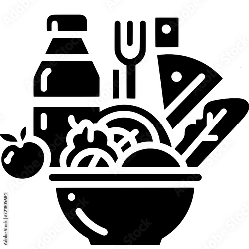 Noodle soup bowl with vegetable vector illustration icon