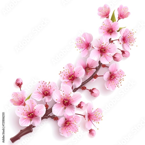 Pink flowers of a geranium on white background, photo manipulation ,generative ai © irvan