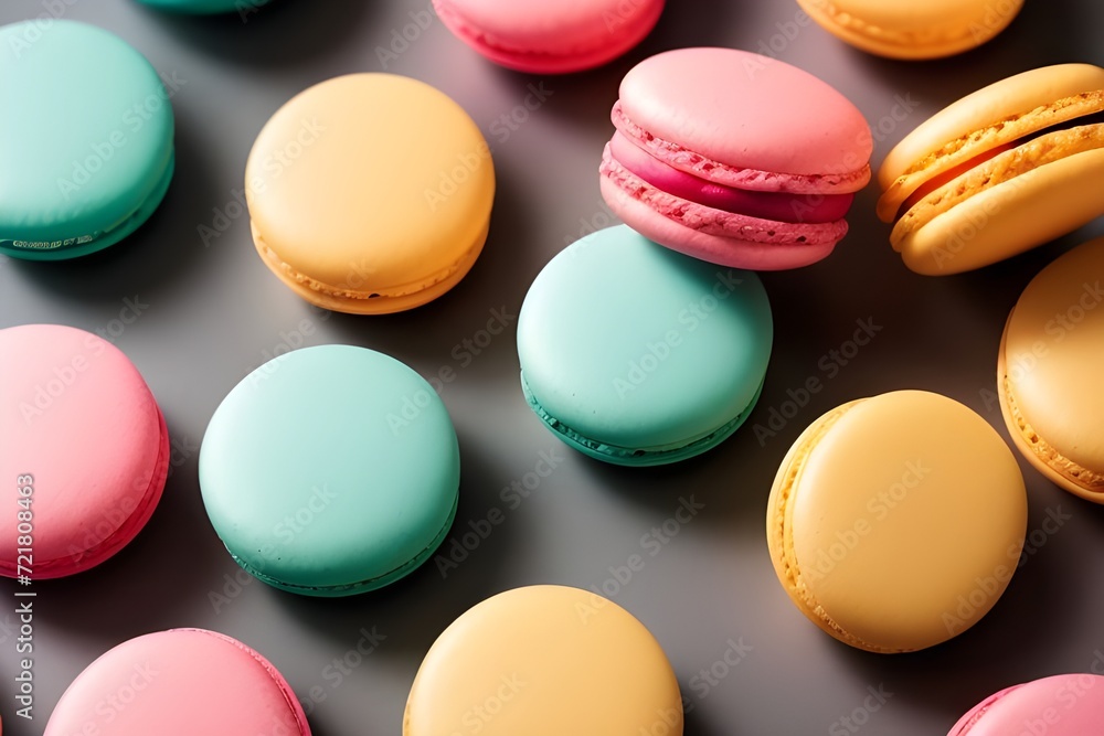 Fototapeta premium Plate of colorful macarons