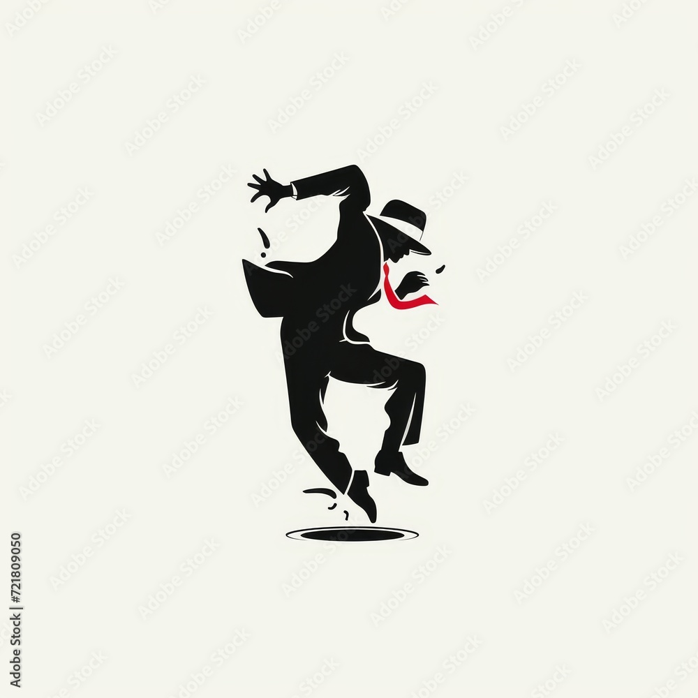 minimalistic tap dance logo on white background