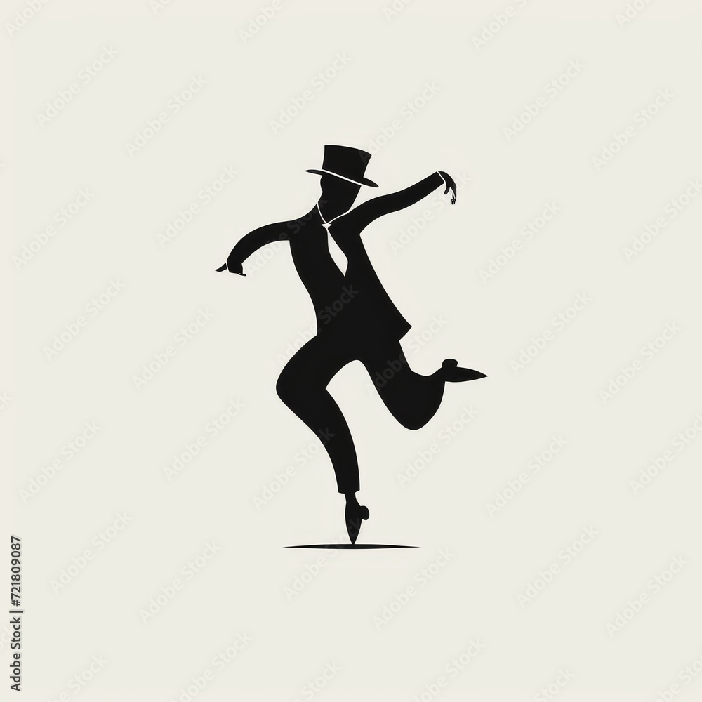 minimalistic tap dance logo on white background minimalistic tap dance logo on white background