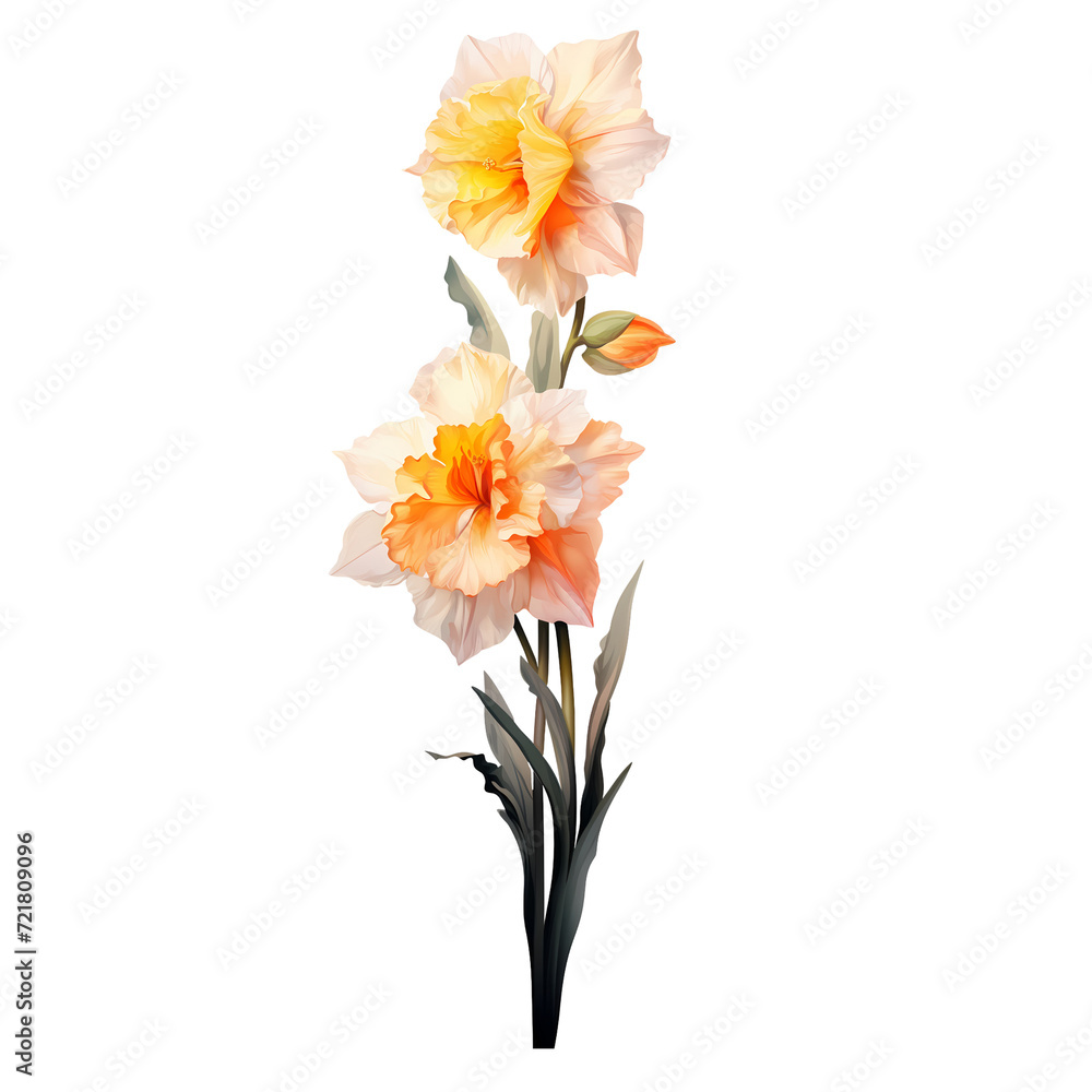 Birth Month Flowers March Daffodil transparent background PNG