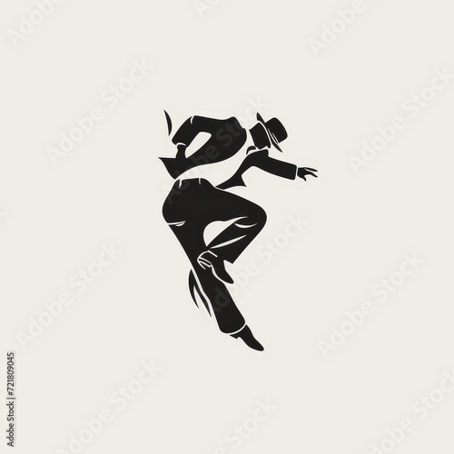 minimalistic tap dance logo on white background photo