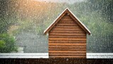 wooden house in the snow wallpaper rain water on windscreen reflection in car mirror and water drops ion wet ground