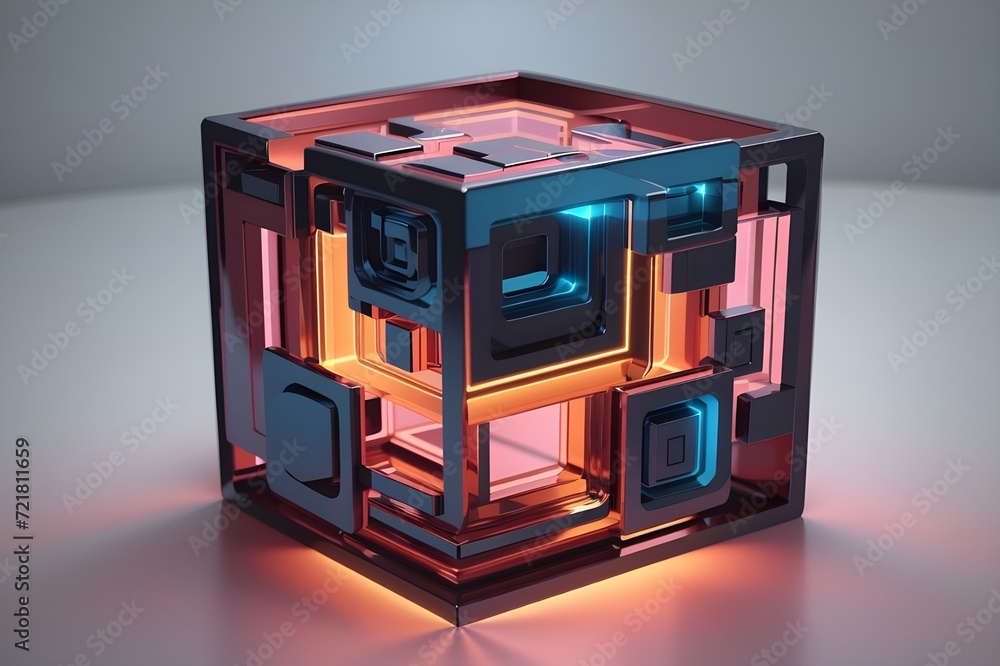 3d render of a cube on a white background 3d render of a cube on a white background
