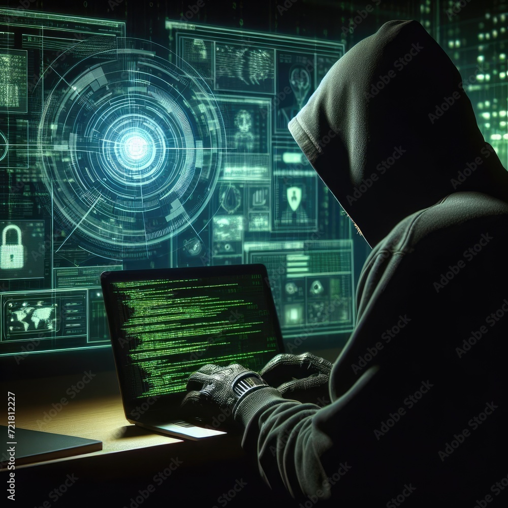 hacker in a hoodie is trying to collect your confidential data hacker in a hoodie is trying to collect your confidential data
