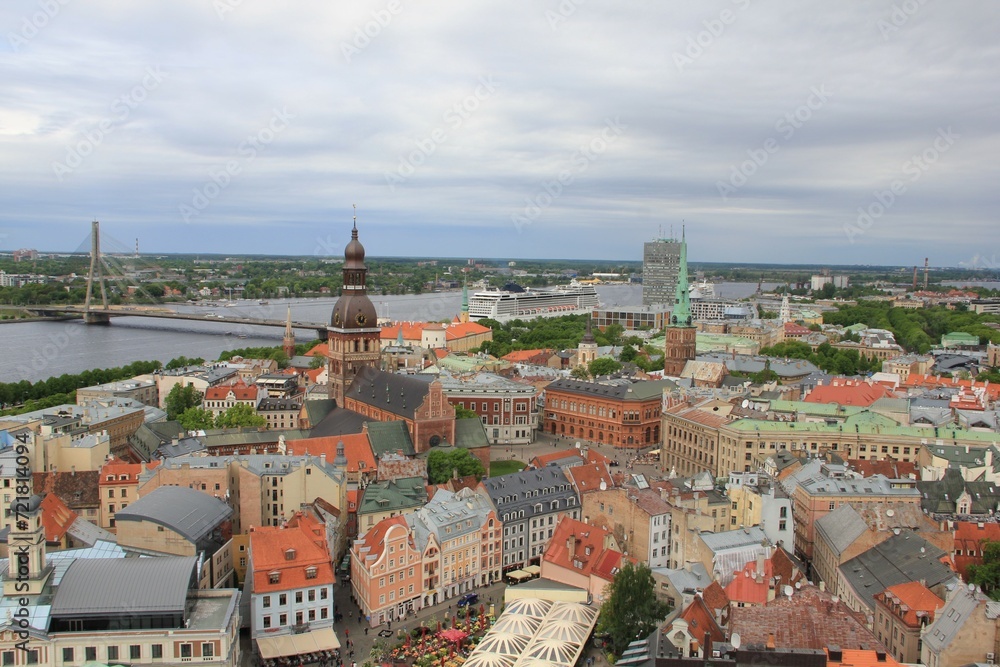 Riga city view from St Peters Church - Latvia