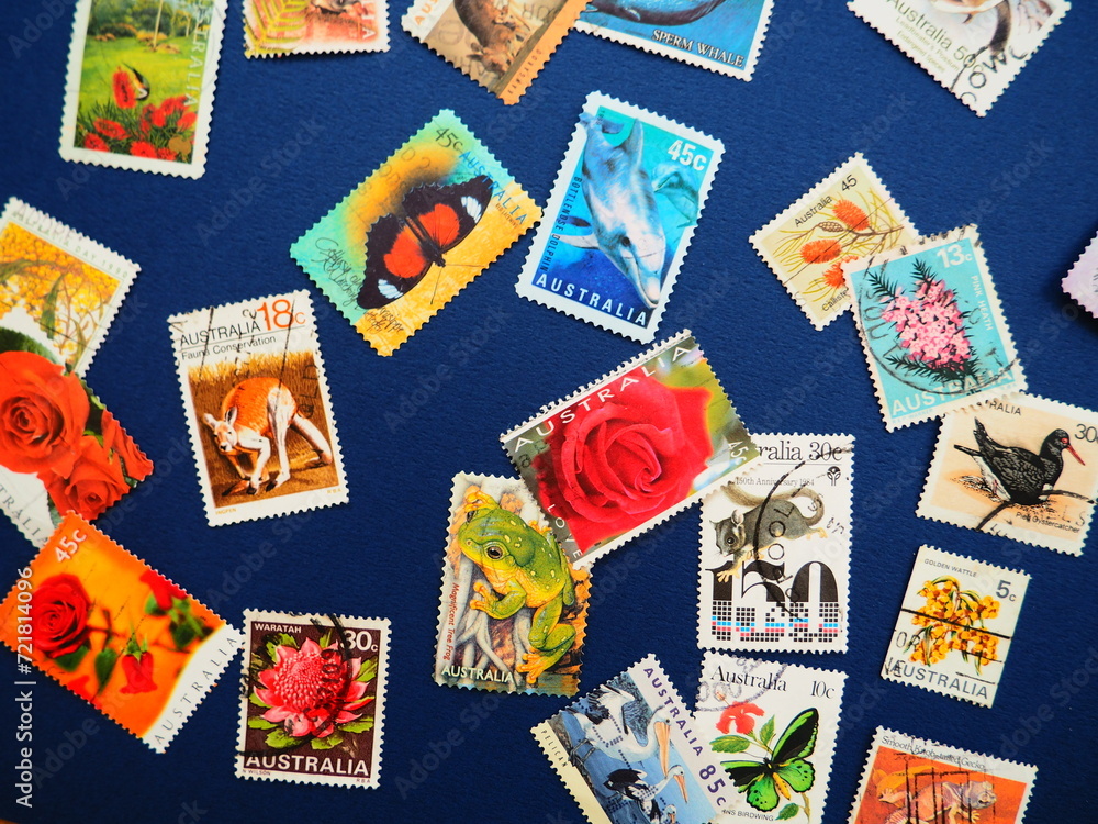 オーストラリアの生物のデザイン切手