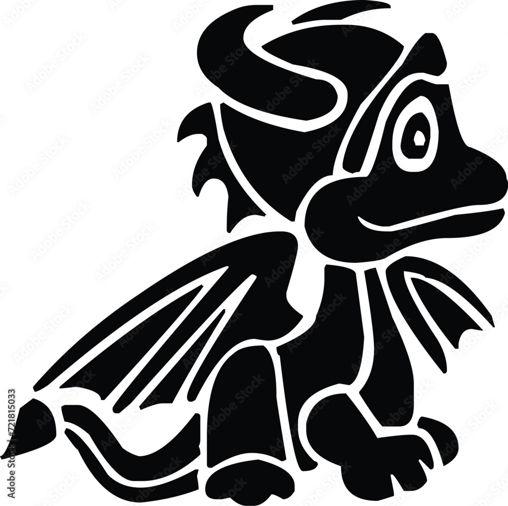 Dragon, Minimalistic Dragon, Vector Dragon, 3D Minimalistic Dragon, 3D