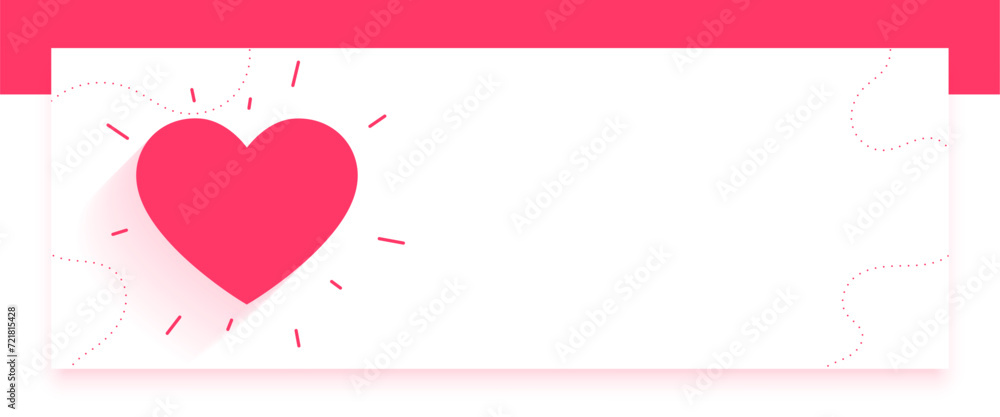 beautiful love heart romantic banner with text space