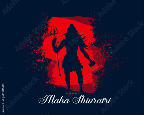 happy maha shivratri greeting background with grungy effect