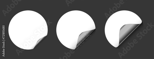 set of realistic circular sheet curl mockup design