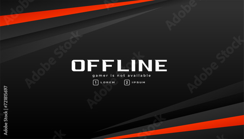 dark black offline web screen twitch banner design