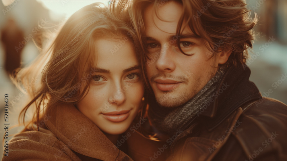 Portrait of a couple in autum