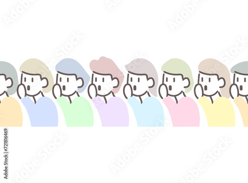 人から人へ話が伝わっていくイラスト