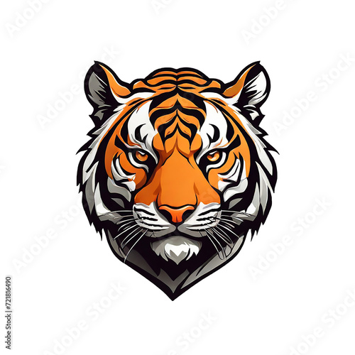 Tiger head logo, isolated on white, PNG © LogO