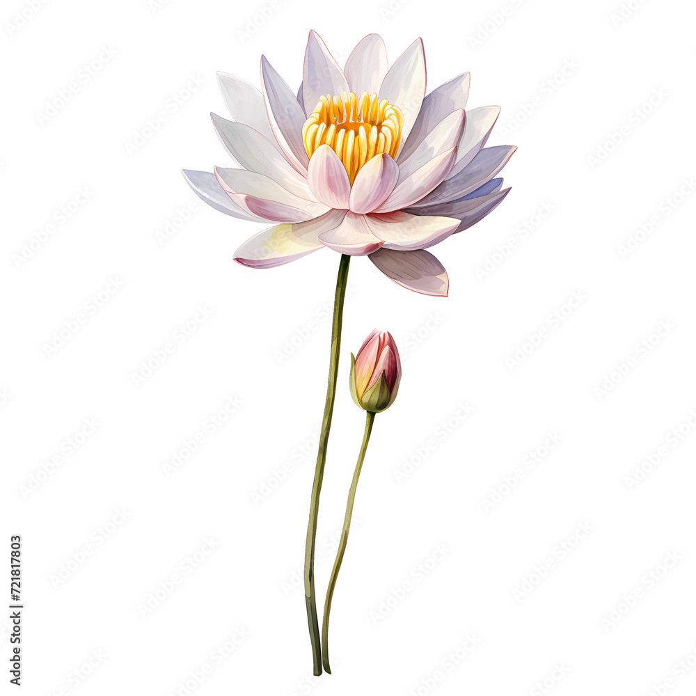 Obraz premium Birth Month Flowers July Water Lily transparent background PNG
