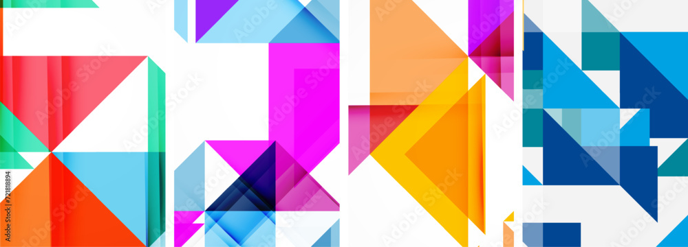Set of abstract random triangle composition backgrounds. Vector illustration for for wallpaper, business card, cover, poster, banner, brochure, header, website Set of abstract random triangle composition backgrounds. Vector illustration for for wallpaper, business card, cover, poster, banner, brochure, header, website