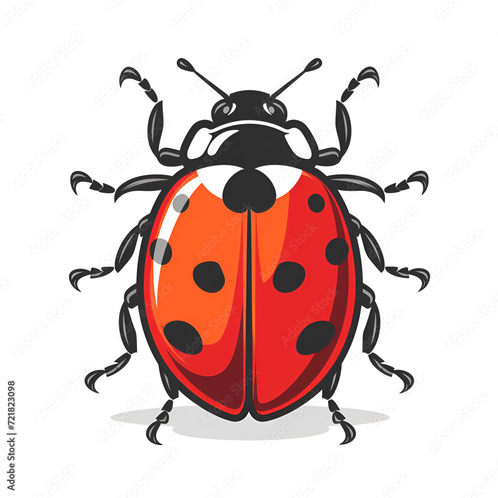 A logo illustration of a red ladybug on a white background. Created with generative AI. A logo illustration of a red ladybug on a white background. Created with generative AI.
