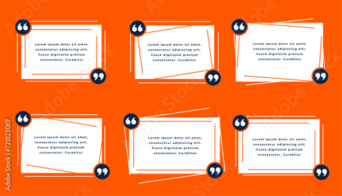 collection of citation frame icon template for social media post