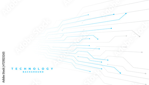 futuristic techno digital circuit wire white background design