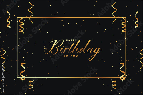 happy birthday party celebration dark poster with confetti decor