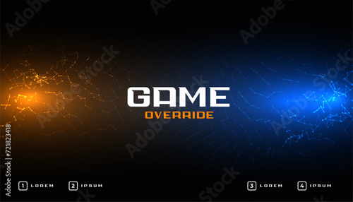 digital web game override sporty twitch banner design photo