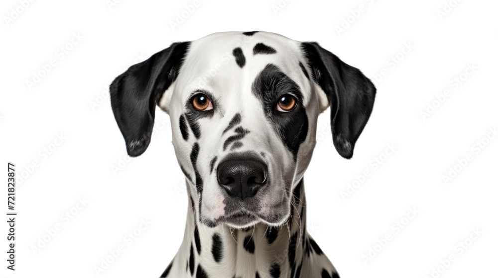 Dalmatian dog looking forward Isolated on white background. Dalmatian dog looking forward Isolated on white background.