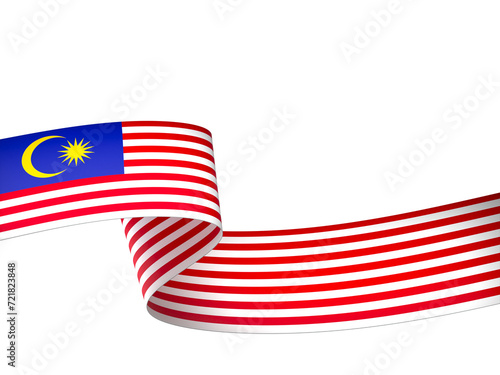 Malaysia flag element design national independence day banner ribbon png
