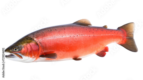 Fresh Salmon fish isolated on transparent and white background.PNG image.
